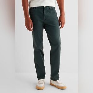 Express Men's Forest Green Slim Straight Jeans